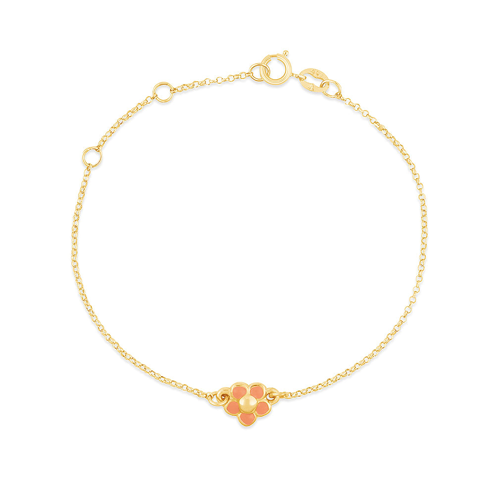 Pulseira Baby Flor em Ouro Amarelo 18k