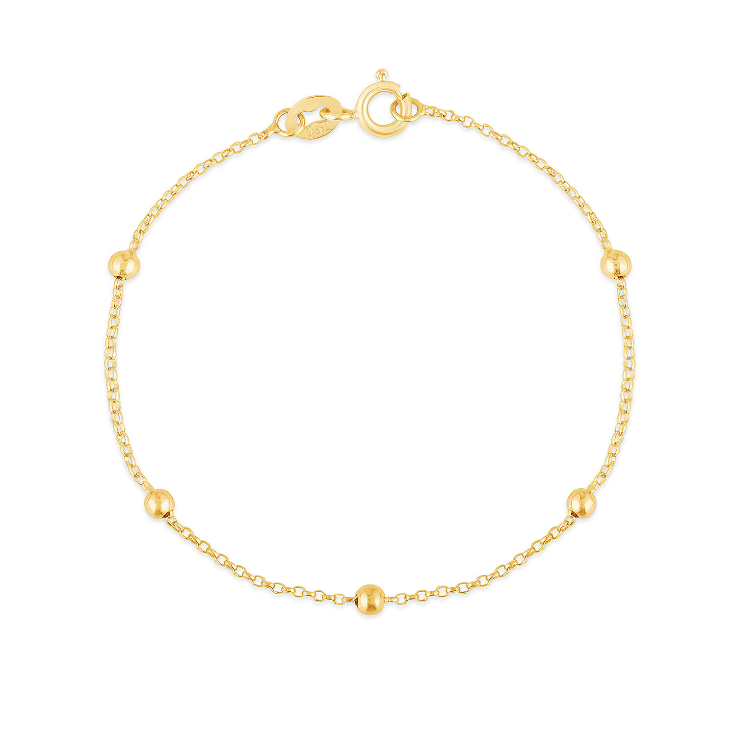 Pulseira Baby em Ouro Amarelo 18k e Bolinhas
