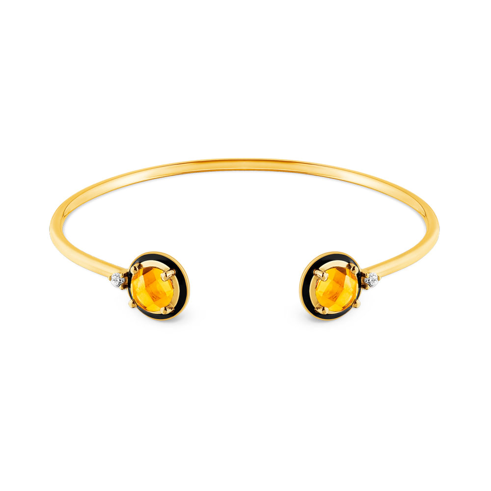 Pulseira Policroma em Ouro Amarelo 18k com Citrinos e Diamantes