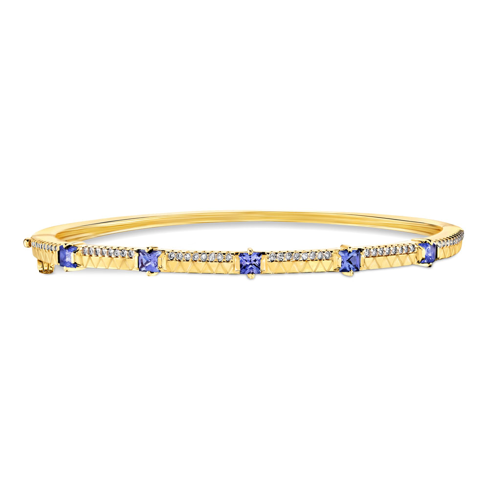 Pulseira Icona em Ouro Amarelo 18k com Tanzanitas e Diamantes