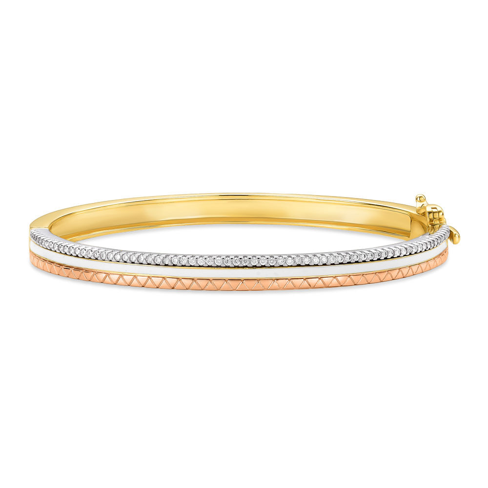 Pulseira Icona em Ouro Amarelo, Ouro Branco e Ouro Rosé 18k com Diamantes