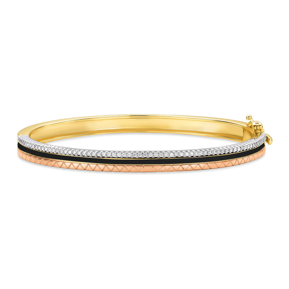 Pulseira Icona em Ouro Amarelo, Ouro Branco e Ouro Rosé 18k com Diamantes