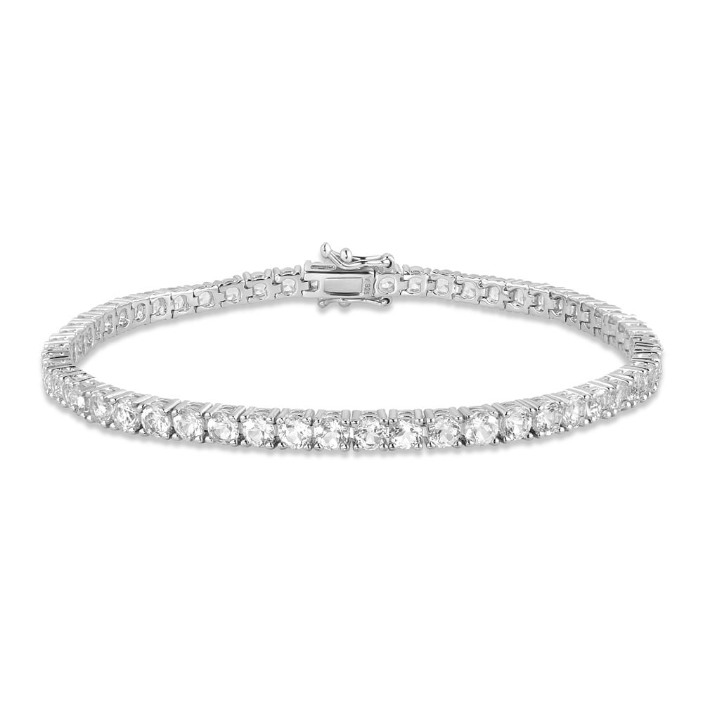 Pulseira Riviera em Prata 925 com Topázios Incolores