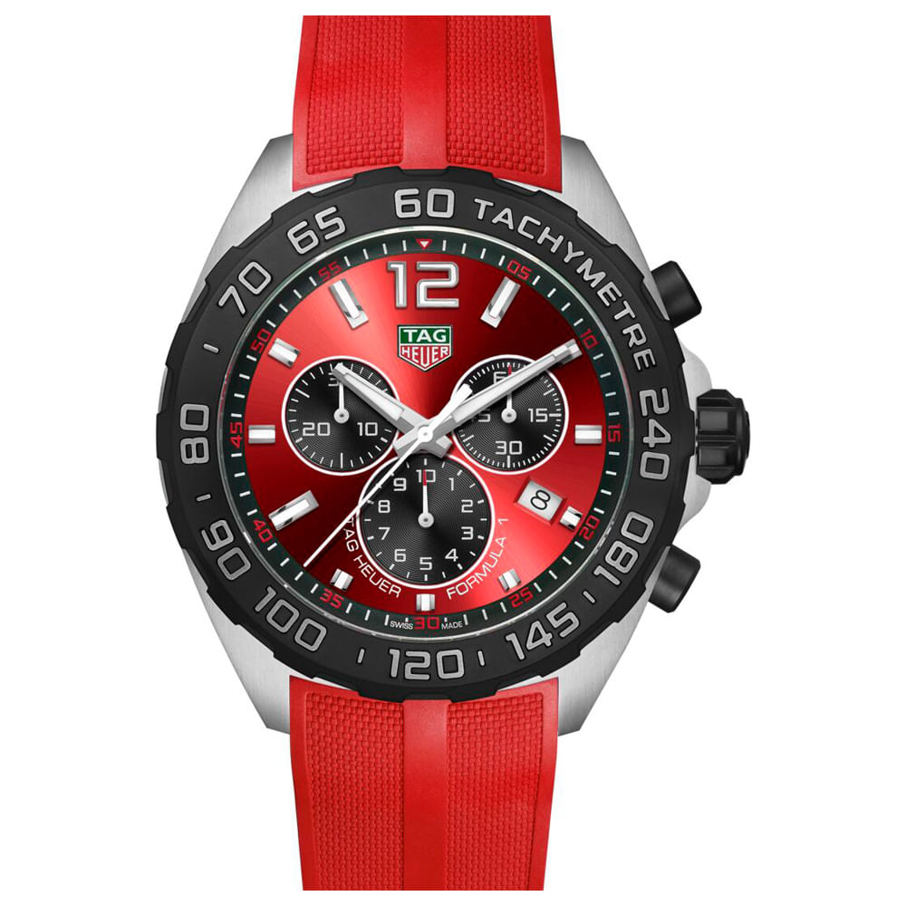 Relógio TAG Heuer Masculino Borracha Vermelha CAZ101AN.FT8055