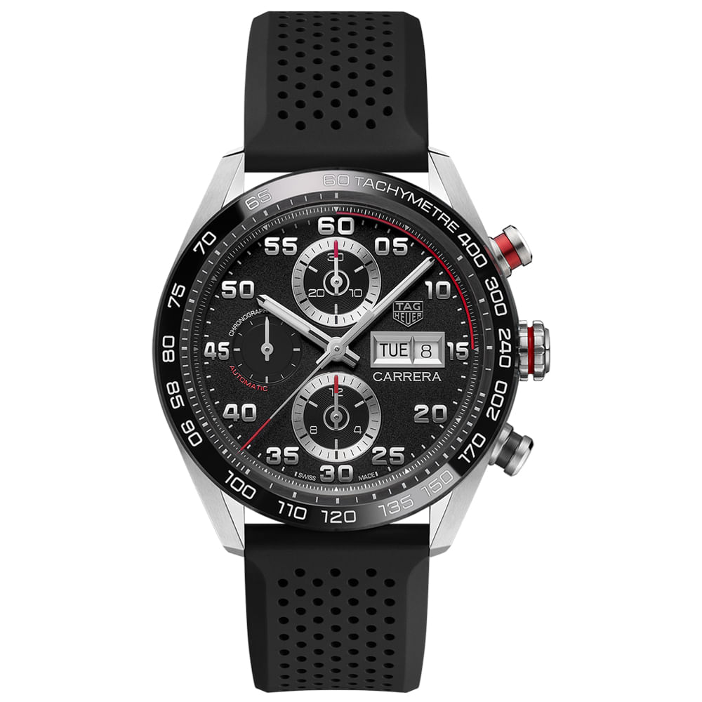 Relógio TAG Heuer Carrera Automático Masculino em Borracha Preta CBN2A1AA.FT6228