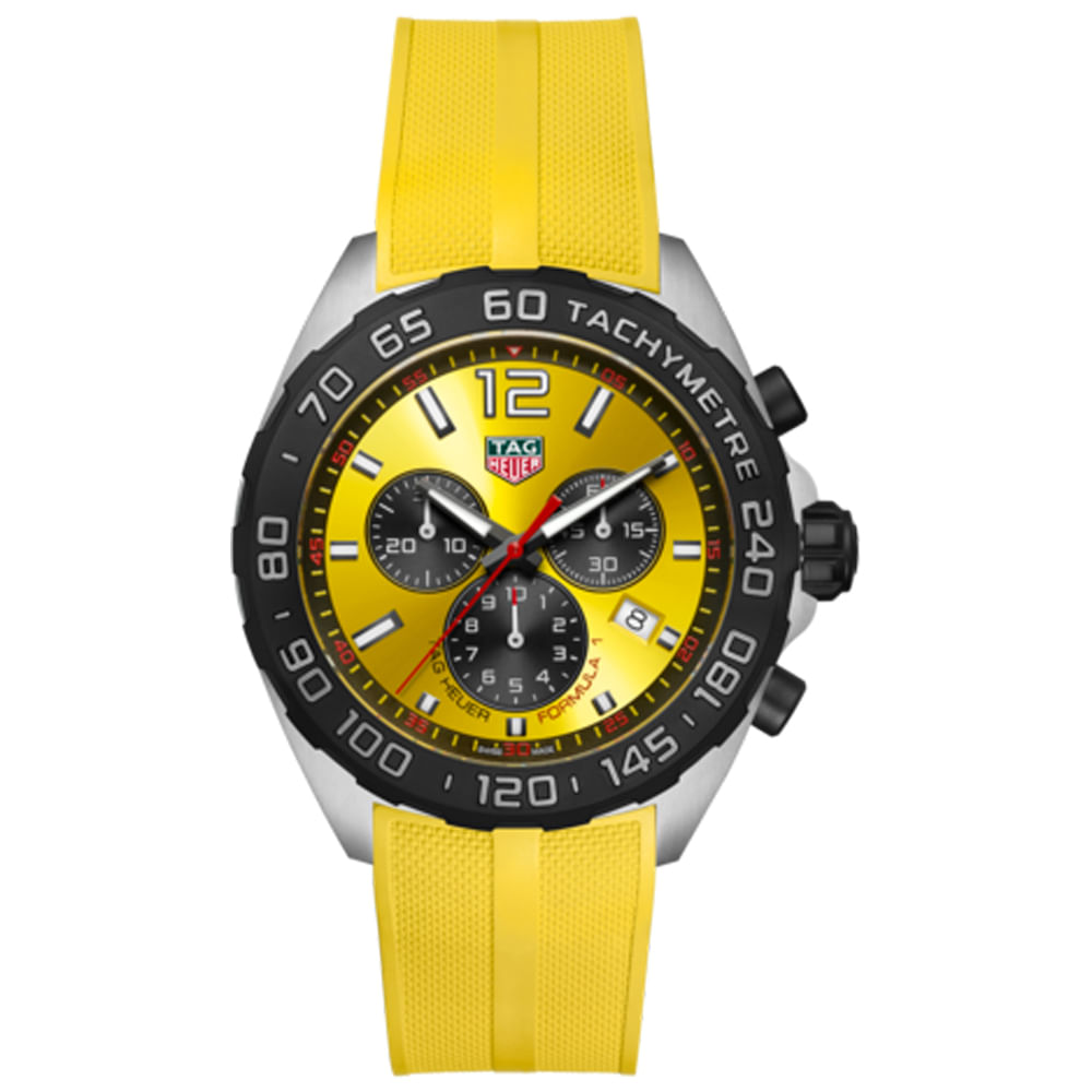Relógio TAG Heuer Fórmula 1 Masculino Borracha Amarelo CAZ101AM.FT8054