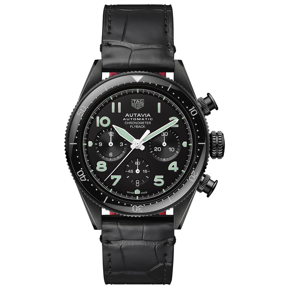 Relógio TAG Heuer Autavia Masculino Couro Preto CBE511C.FC8280