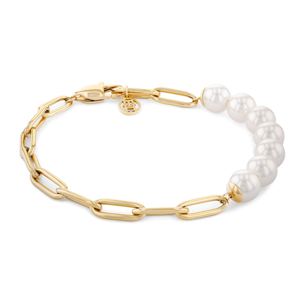 Pulseira Tommy Hilfiger Feminina Pedras Metal Dourado - 2780770
