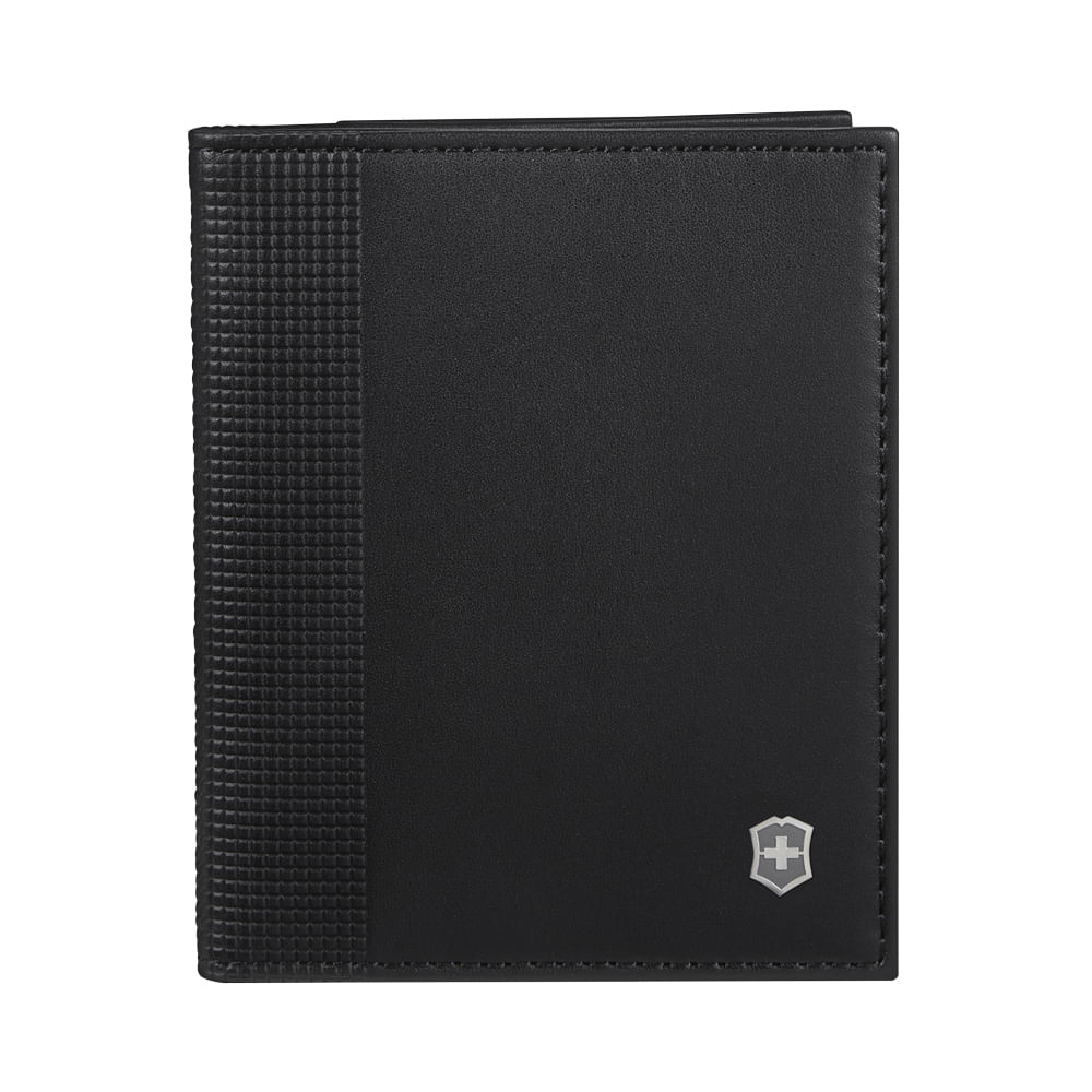 Carteira Altius Alox Bi-Fold Card Case Victorinox Couro Preta