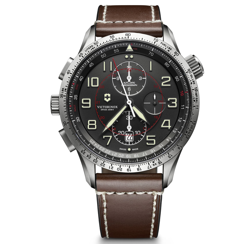 Relógio Victorinox Airboss Masculino Couro Marrom 241710