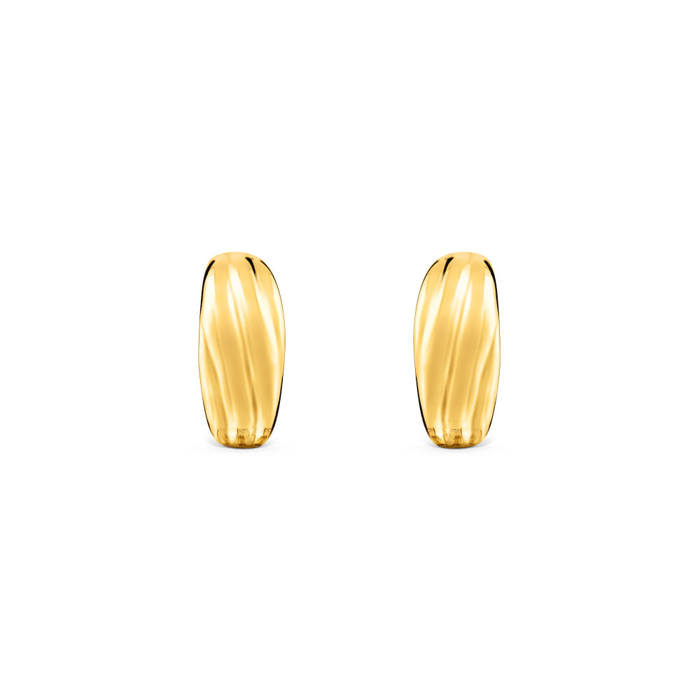 Brinco Argola Ondas em Ouro Amarelo 18k