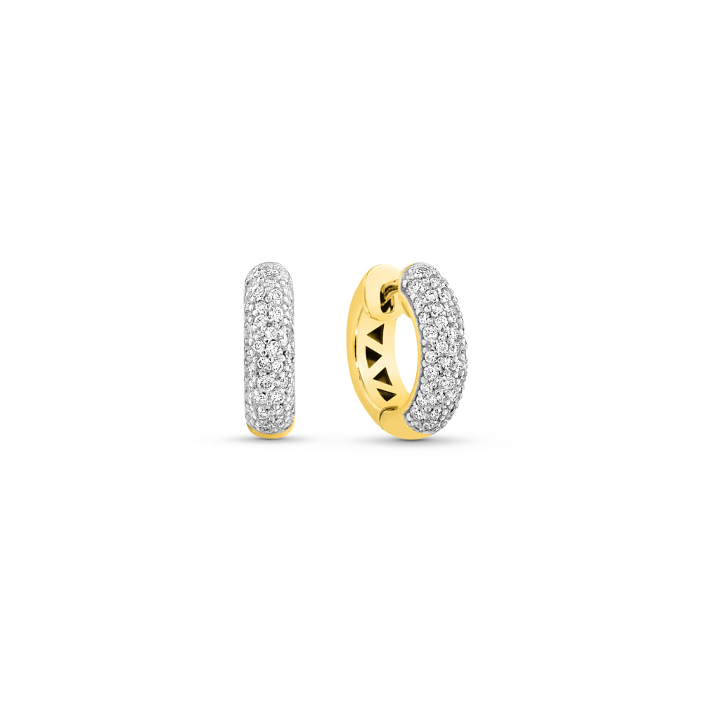 Brinco Argola Allure em Ouro Amarelo 18k com Diamantes, 14mm