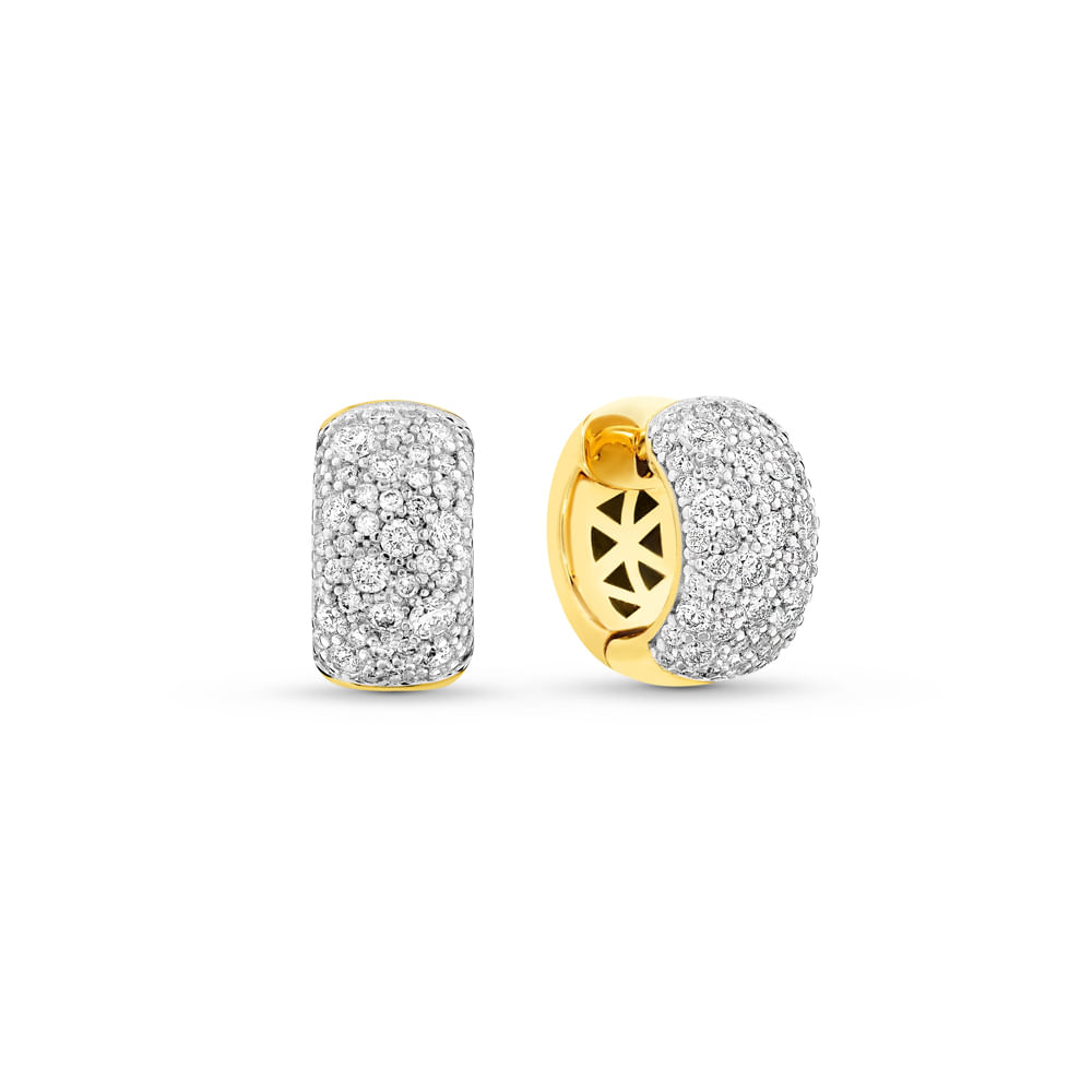 Brinco Argola Allure em Ouro Amarelo 18k com Diamantes, 15mm