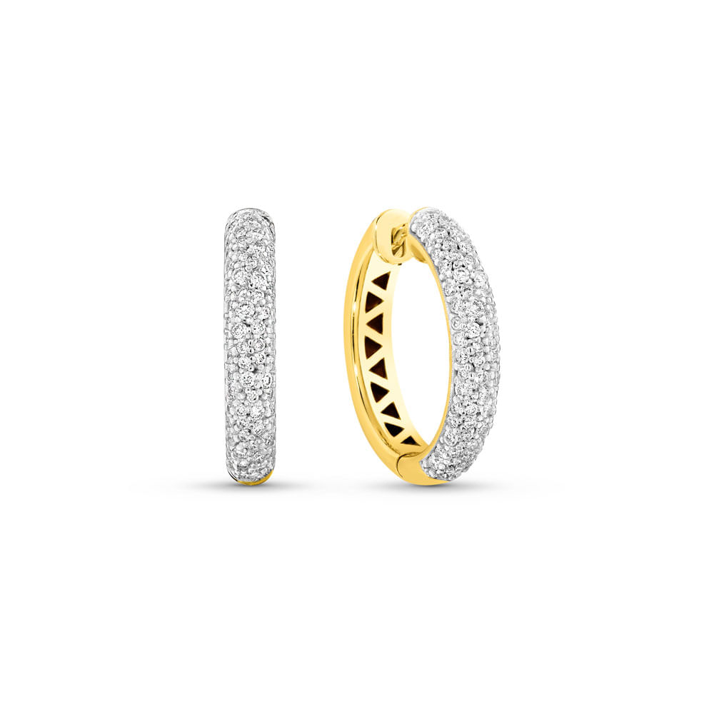 Brinco Argola Allure em Ouro Amarelo 18k com Diamantes, 23mm