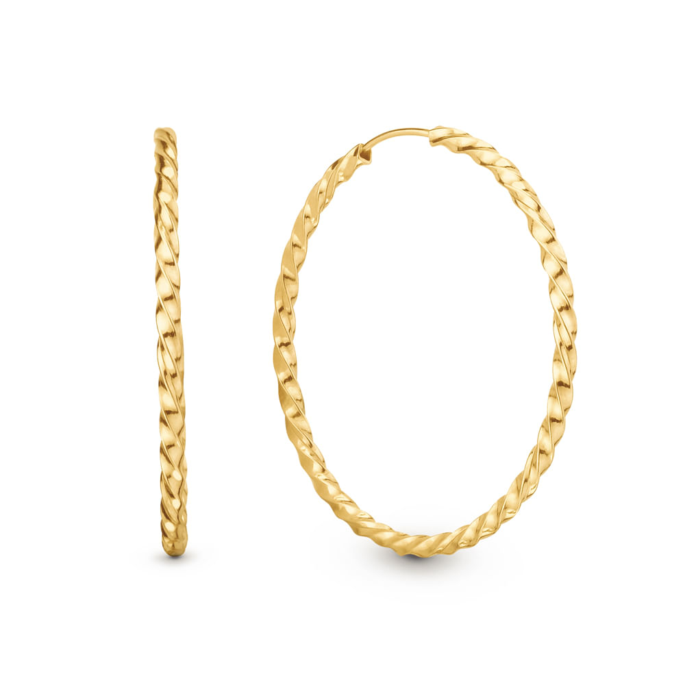 Argola Redonda em Ouro Amarelo 18k, 40mm