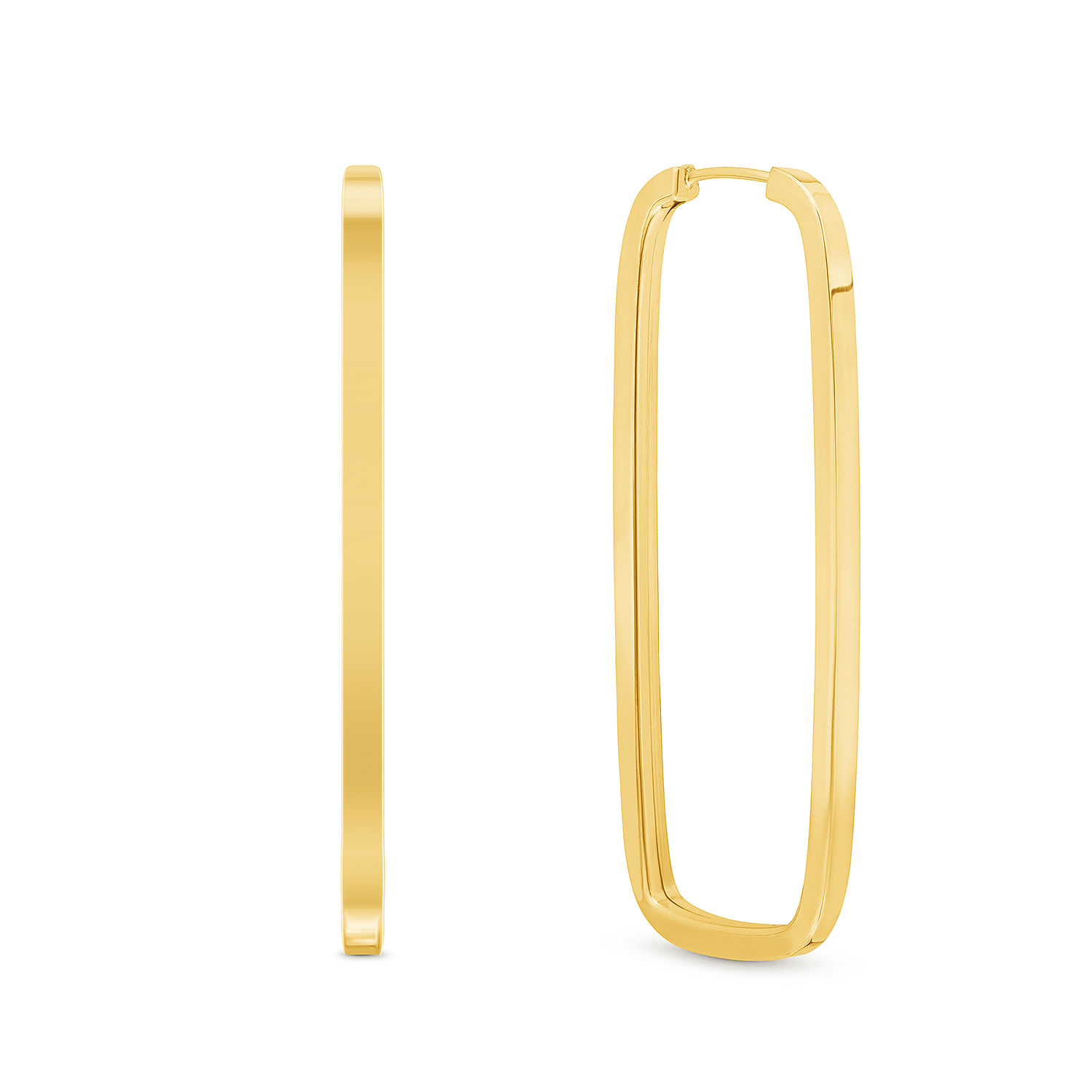 Argola Retangular em Ouro Amarelo 18k, 45mm
