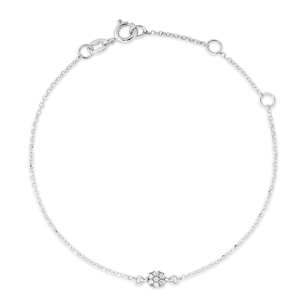 Pulseira Baby em Ouro Branco 18k com Diamantes