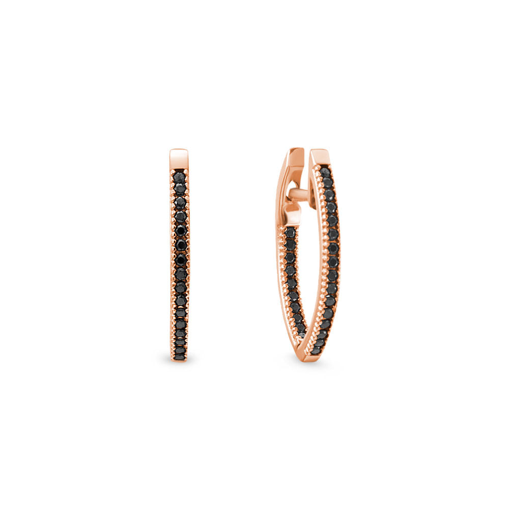 Argola Navete em Ouro Rosé 18k com Espinélios, 18mm