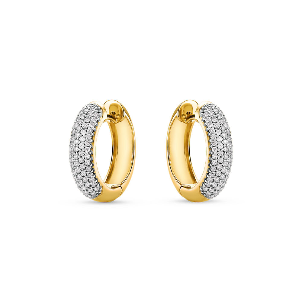 Brinco Argola Lumiere em Ouro Amarelo 18k com Diamantes, 19,5mm
