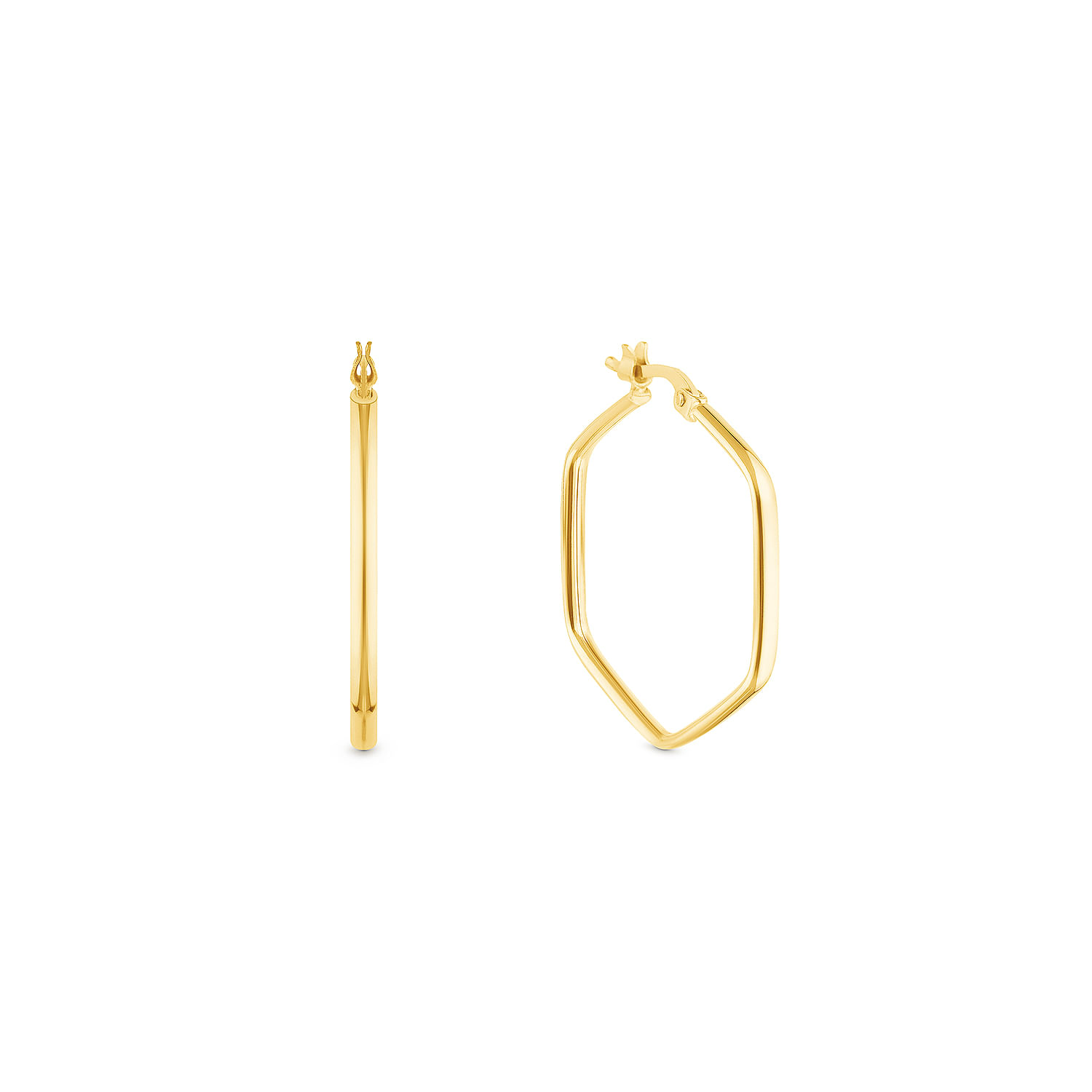 Argola Sextavada em Ouro Amarelo 18k, 20mm