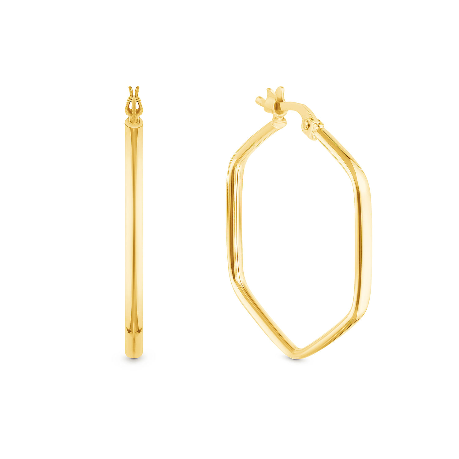 Argola Sextavada em Ouro Amarelo 18k, 35mm