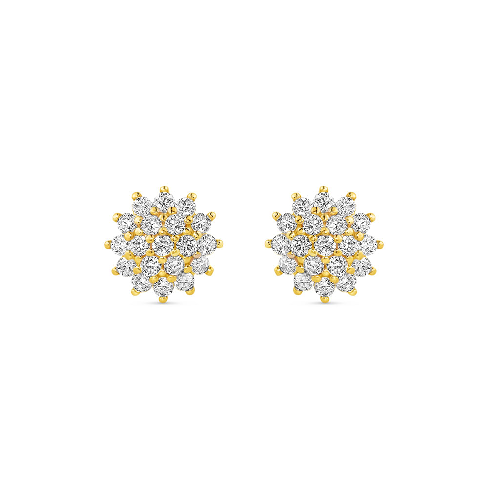 Brinco Lyra em Ouro Amarelo 18k com Diamantes, 11mm