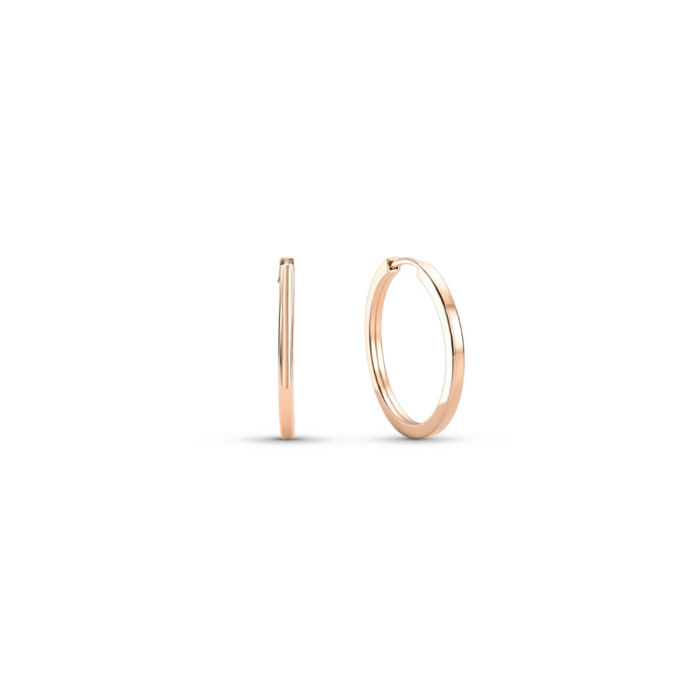 Argola Life Achatada com Banho Ouro Rosé 20mm