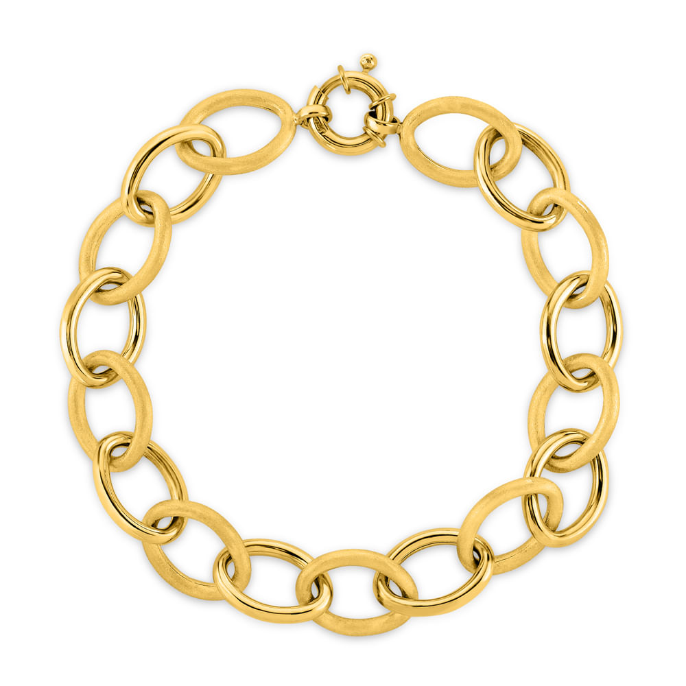 Pulseira Oval em Ouro Amarelo 18k