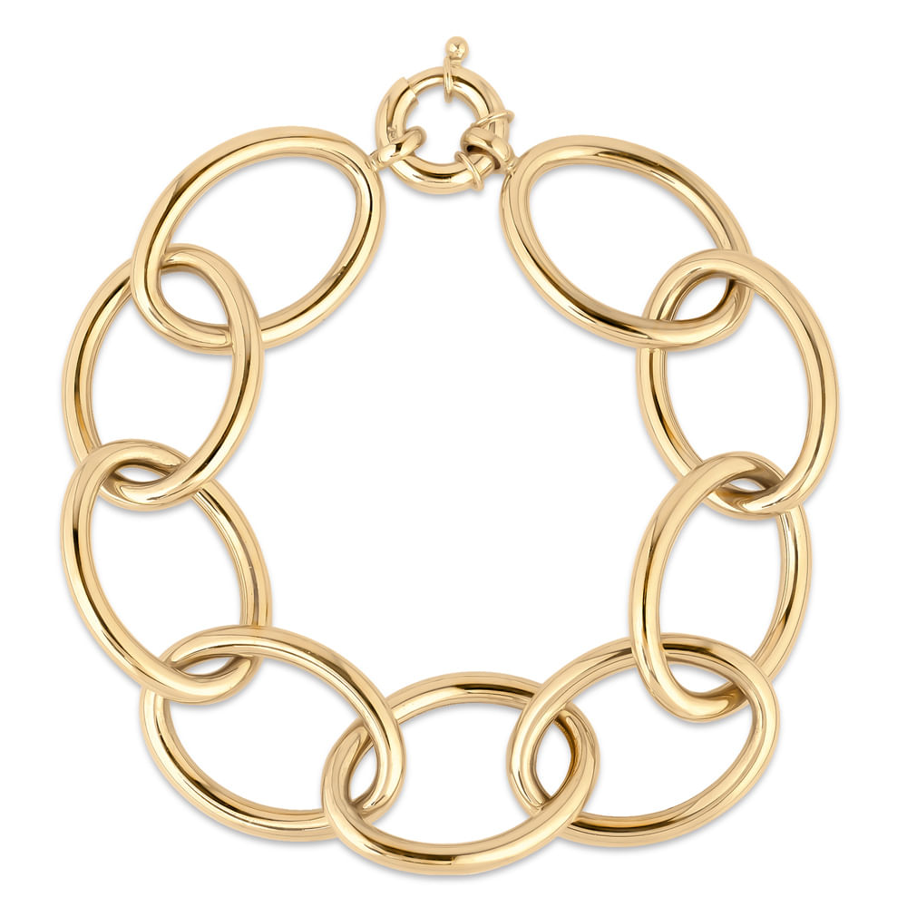Pulseira Oval em Ouro Amarelo 18k