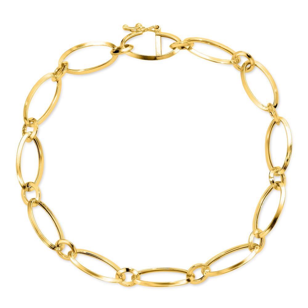 Pulseira Oval em Ouro Amarelo 18k