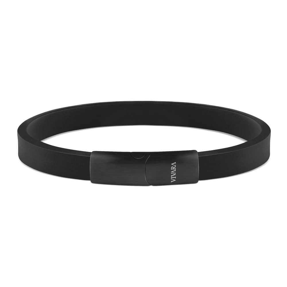 Pulseira em Borracha e Aço