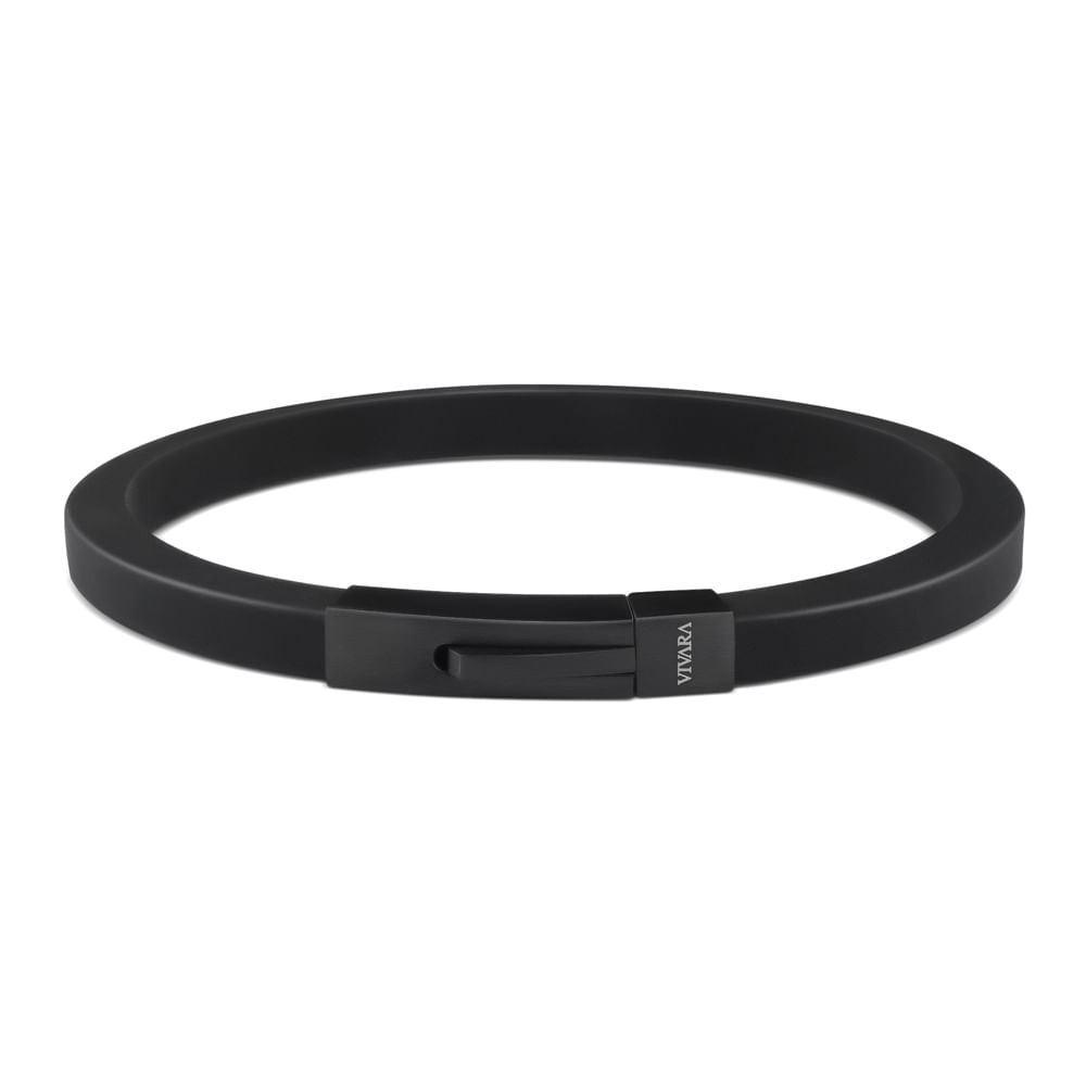 Pulseira em Borracha e Aço