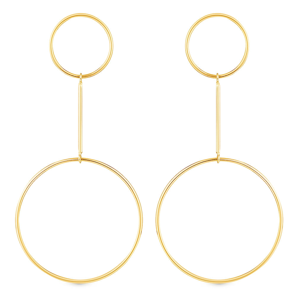 Brinco Argola Design em Ouro Amarelo 18k