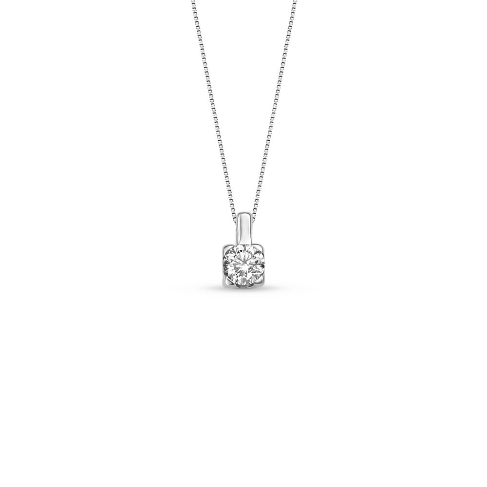 Pingente Solitário Forever em Ouro Branco 18k com Diamante 0,13 ct, 6mm