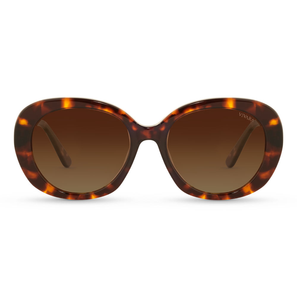 Óculos de Sol Redondo Vivara em Acetato Tartaruga