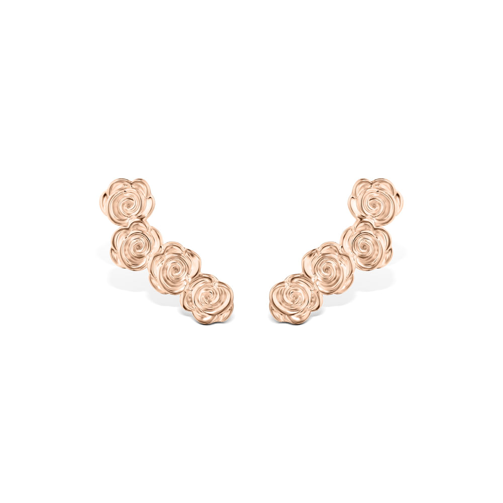 Brinco Ear Cuff Life Flora Rosas Liga Rosé