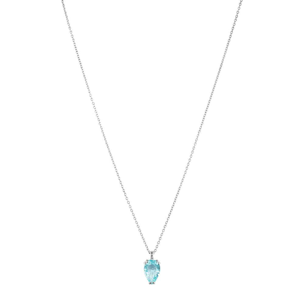 Colar Life Royal em Prata 925 com Pedras Azuis, 45cm