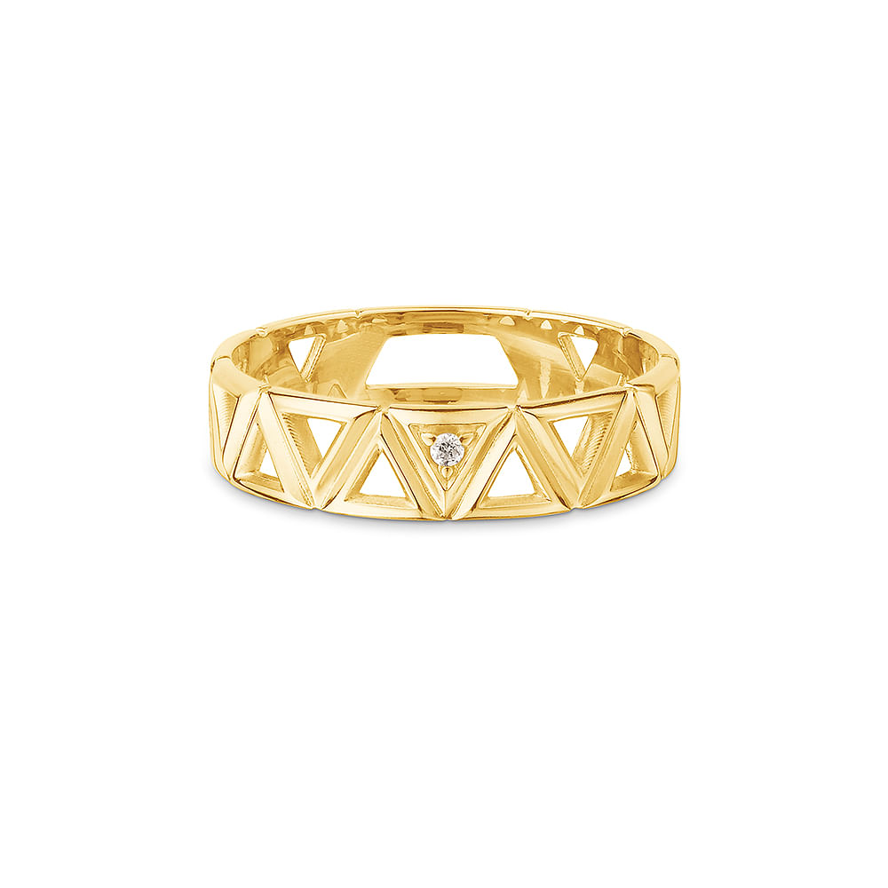 Anel Icona em Ouro Amarelo 18k com Diamantes