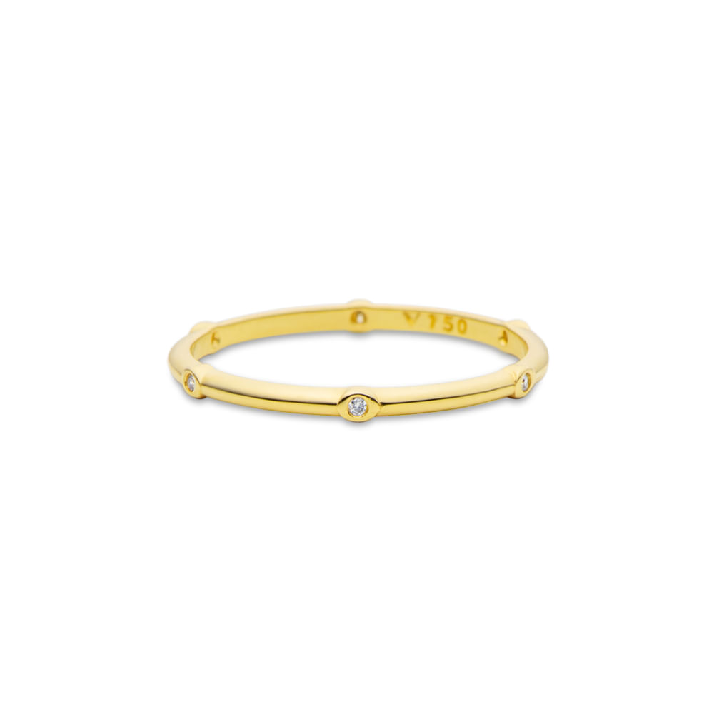 Anel Stacky em Ouro Amarelo 18k com Diamantes