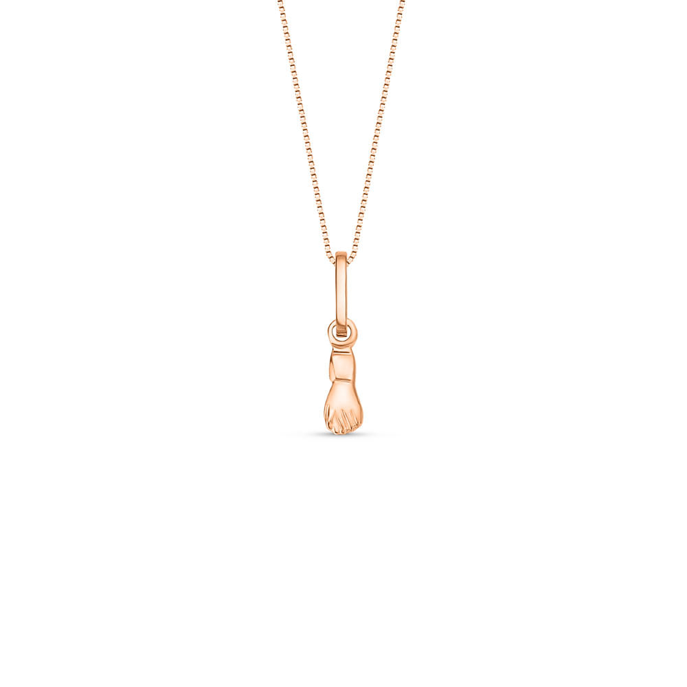 Pingente Medalha Figa em Ouro Rosé 18k, 12mm