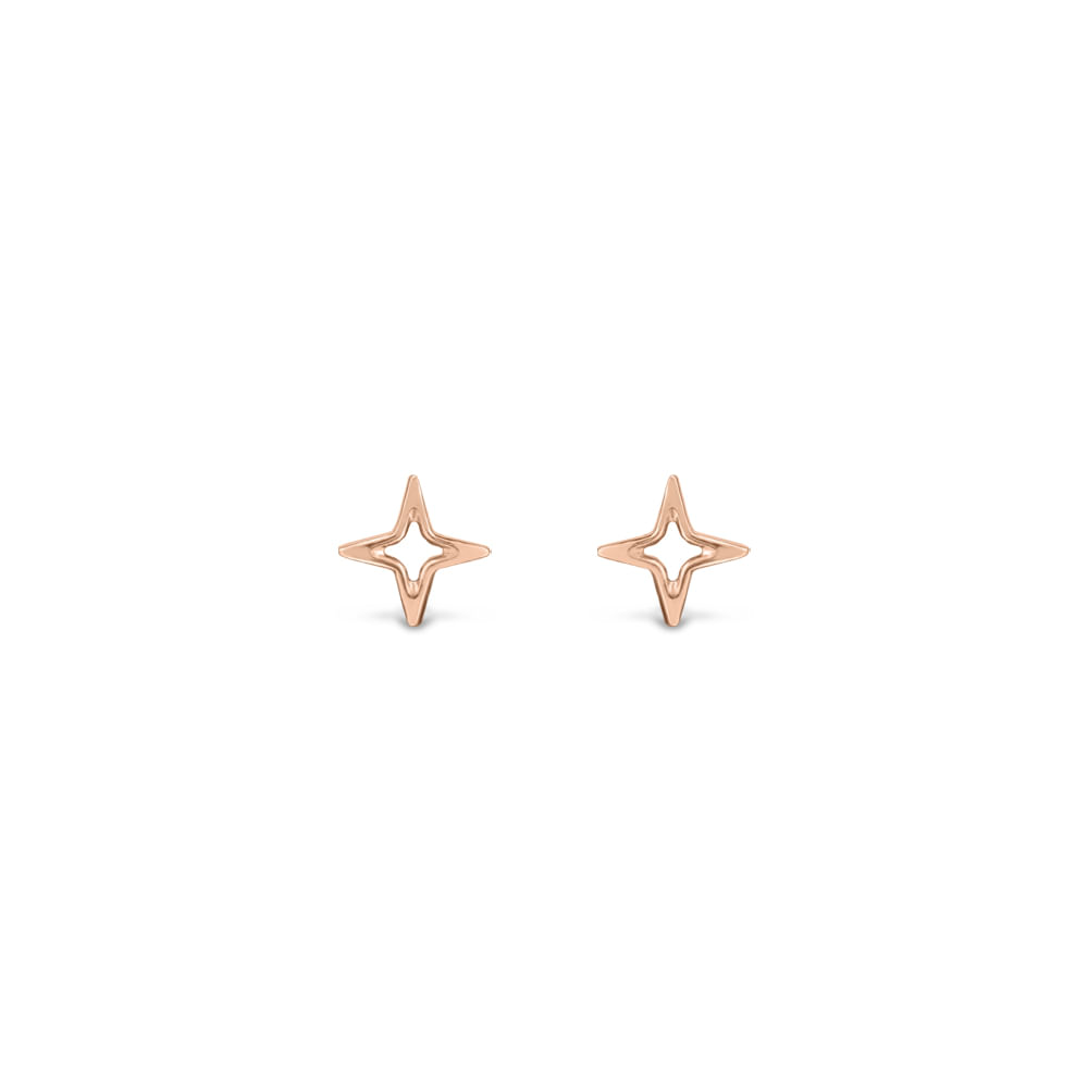 Brinco Life Star Banho Ouro Rosé