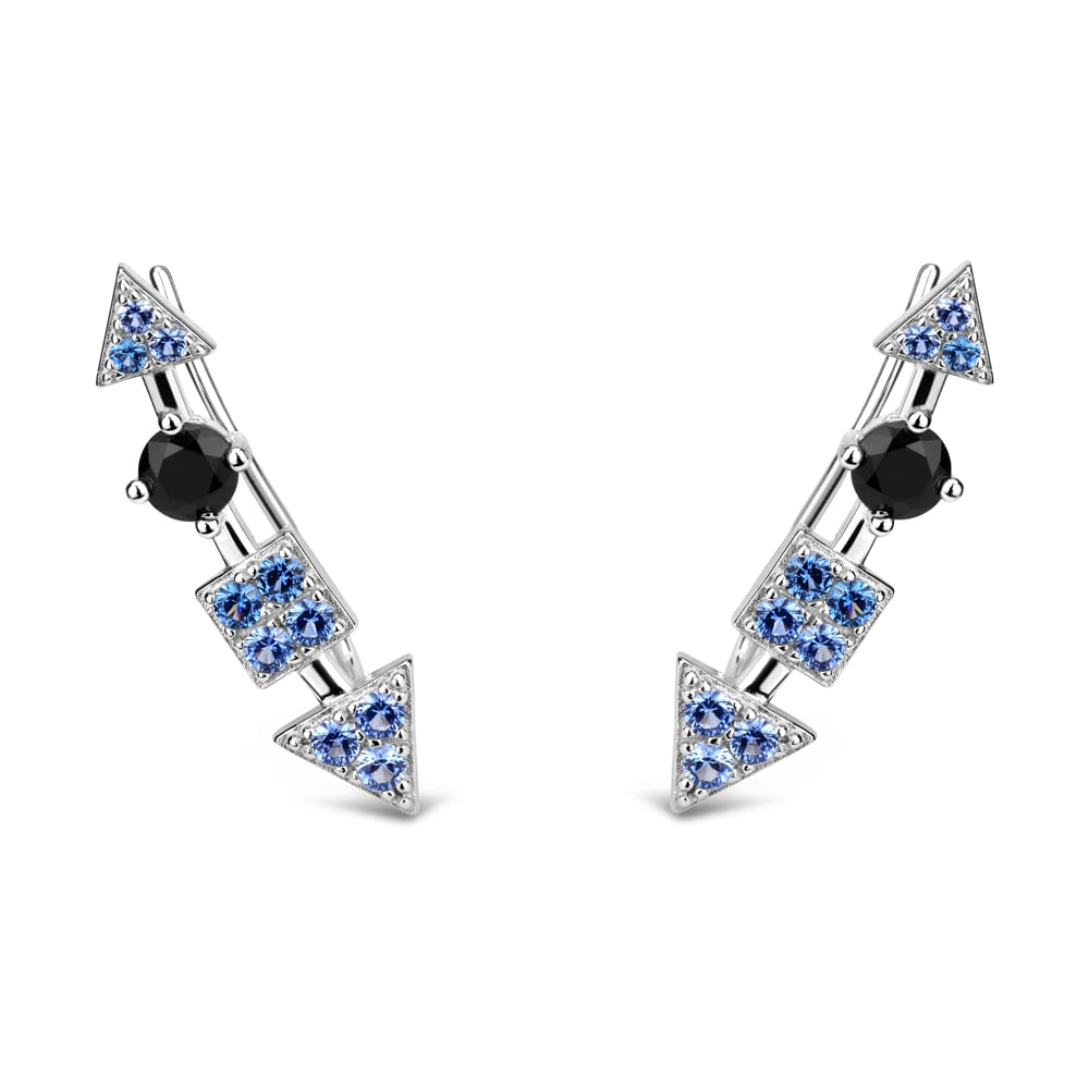 Brinco Life Blue Quartzo Negro