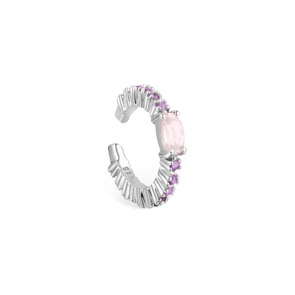 Piercing Life Com Quartzo Rosa e Ametista