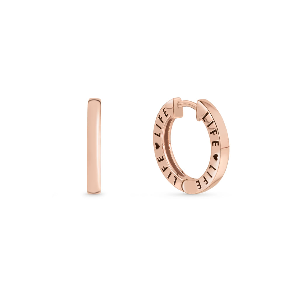 Argola Life Lifemania em Liga Rosé com Banho de Ouro Rosé 18k, 20mm