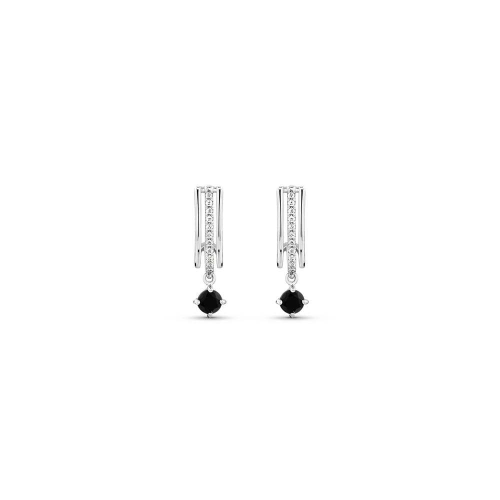 Argola Glee em Prata 925 com Espinélio e Topázios Incolores, 12 mm