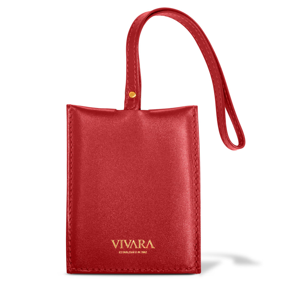 Tag Para Mala Feminina Vivara Couro Cereja