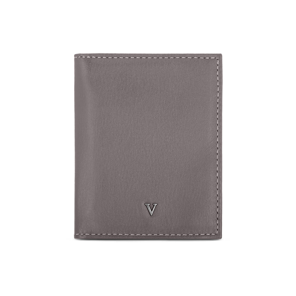 Porta-Cartões Masculino Couro Chumbo