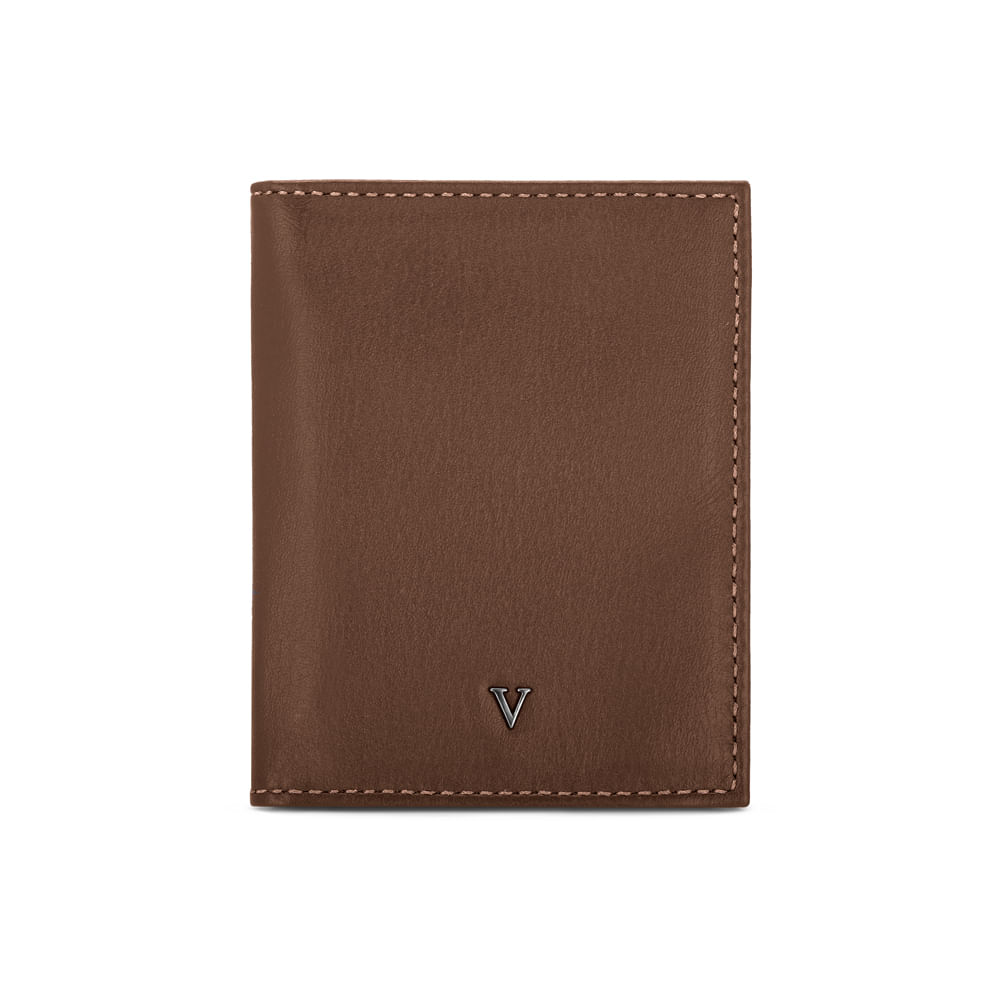 Porta-Cartões Masculino Couro Marrom