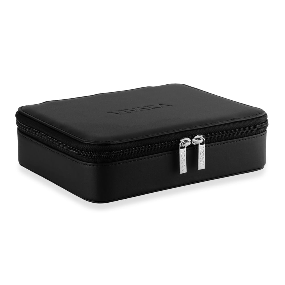 Porta-Óculos Quadrado Preto - 3 Divisórias