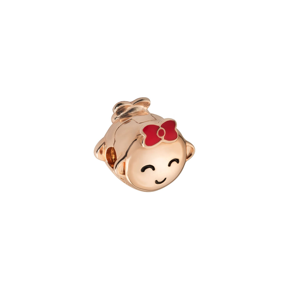 Separador Life Clip Menina em Liga Rosé com Banho de Ouro Rosé 18k